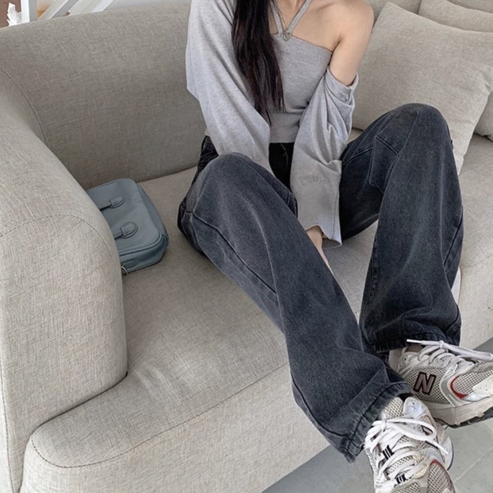 年末出清✧˖°. 經典版型 煙灰色直筒牛仔褲