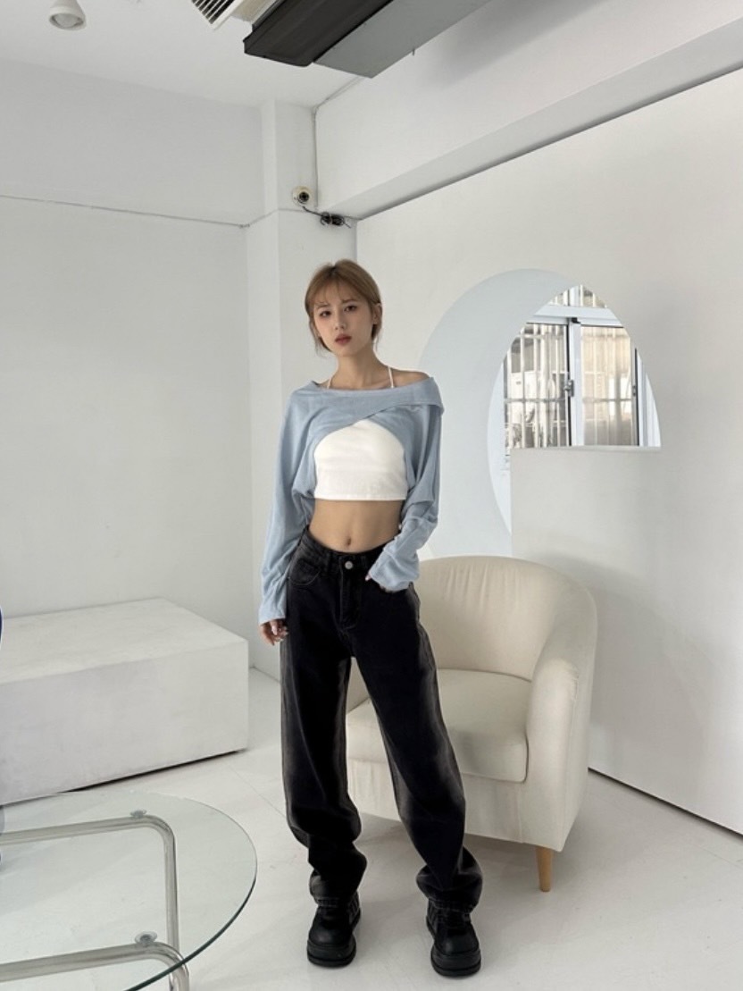 年末出清✧˖°. 側邊漸層刷色直筒牛仔褲