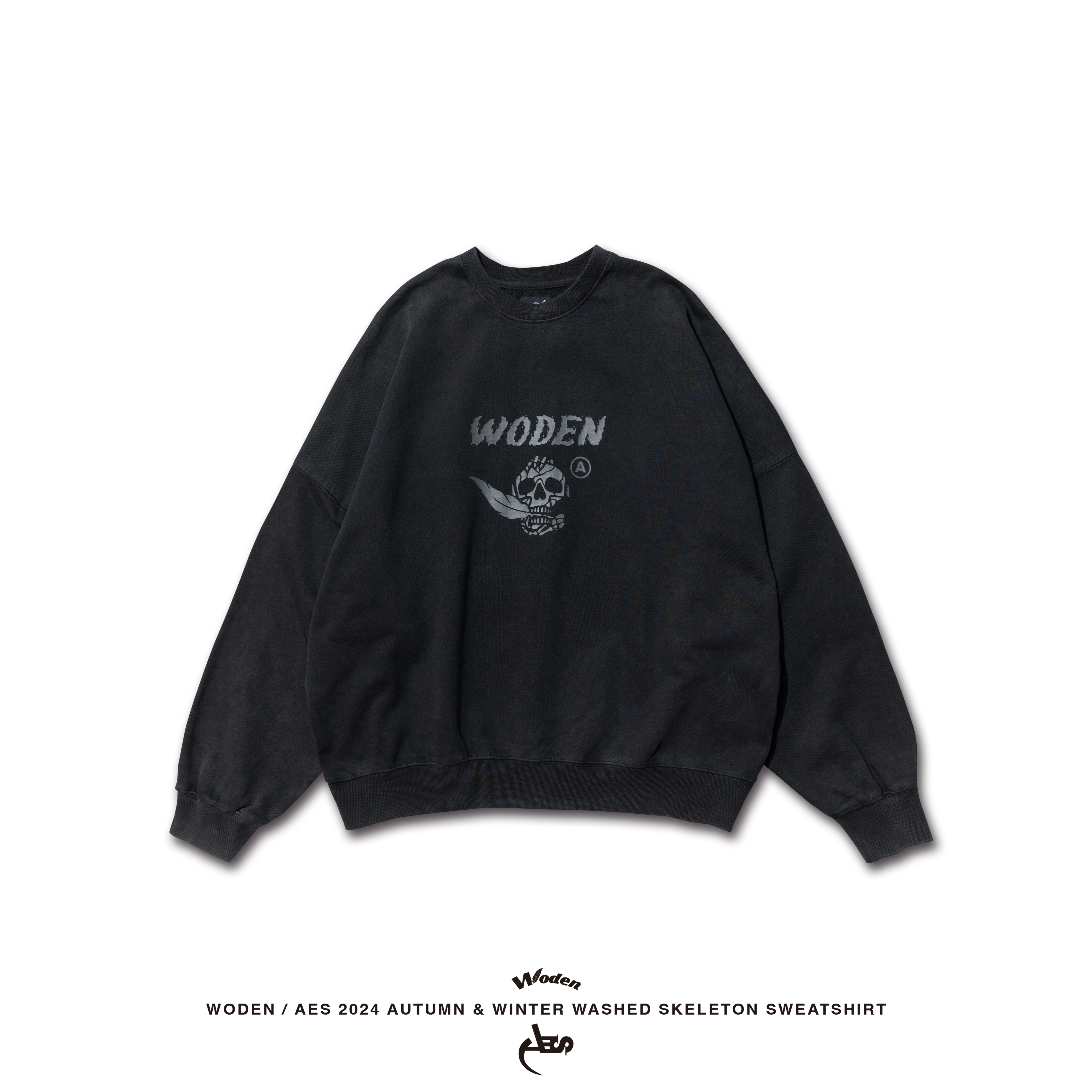 WODEN® X AES® 2024 Autumn & Winter Washed Skeleton Swea