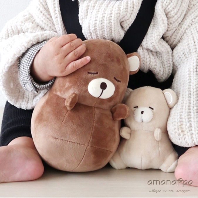 日本 amanoppo 親子熊熊不倒翁搖鈴玩具