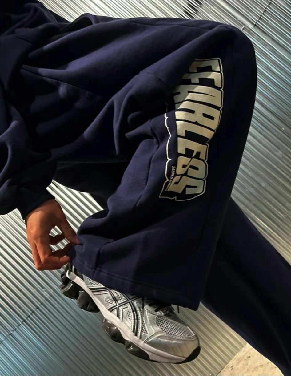 英文字鬆身運動褲(薄抓毛底) TAC-114P