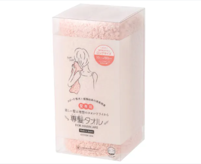 日本美髮專用快乾除臭洗頭毛巾 (玫瑰) 33x100 (日本製)
