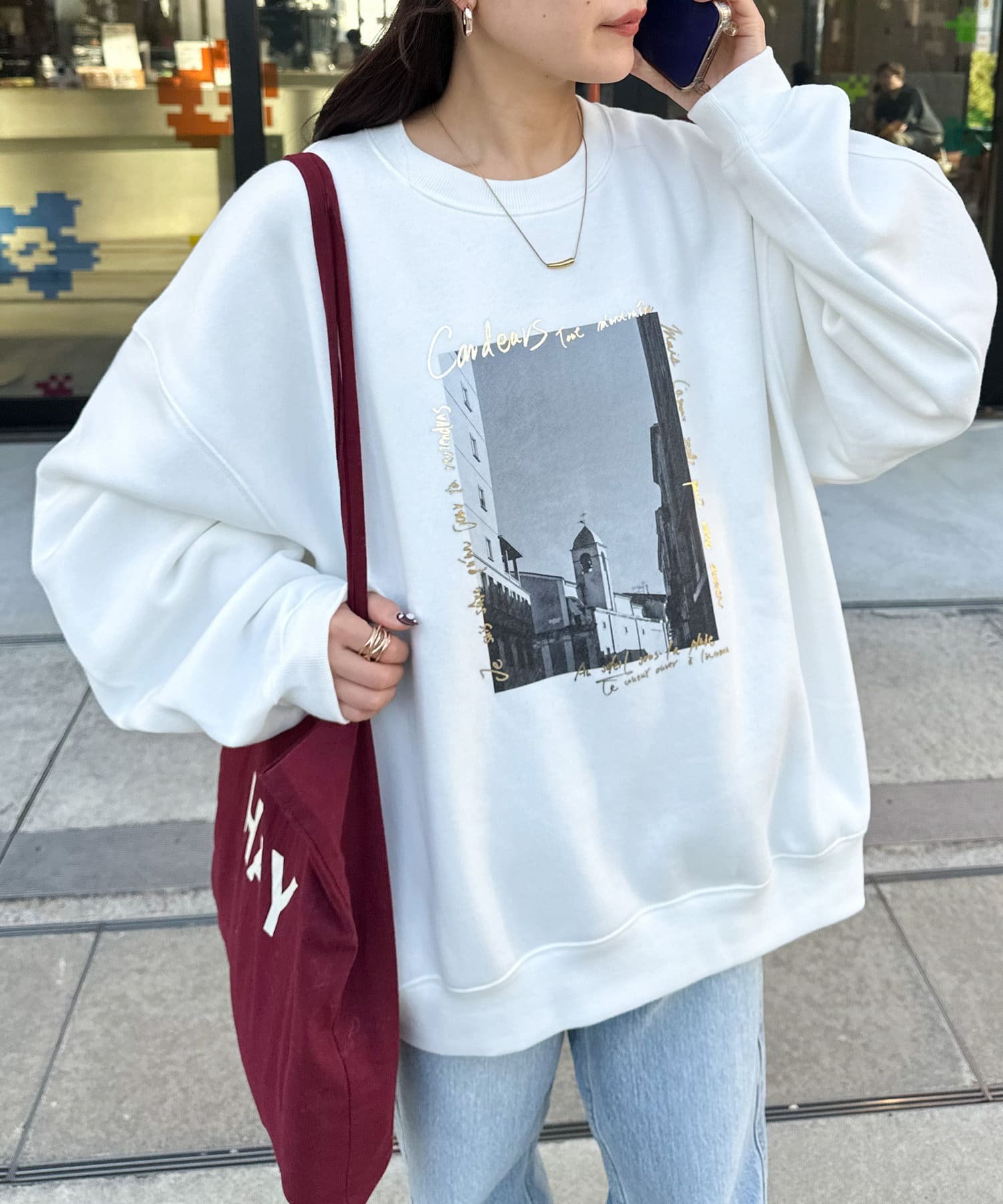 DISCOAT(ディスコート)  【ユニセックス】アソートフォトスウェット白（DPZ2042306A0006）