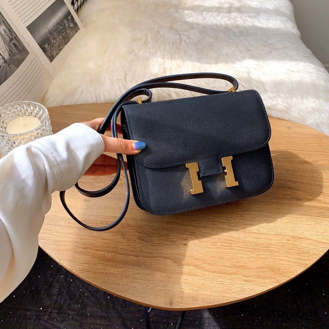 H釦真皮方包(19cm)