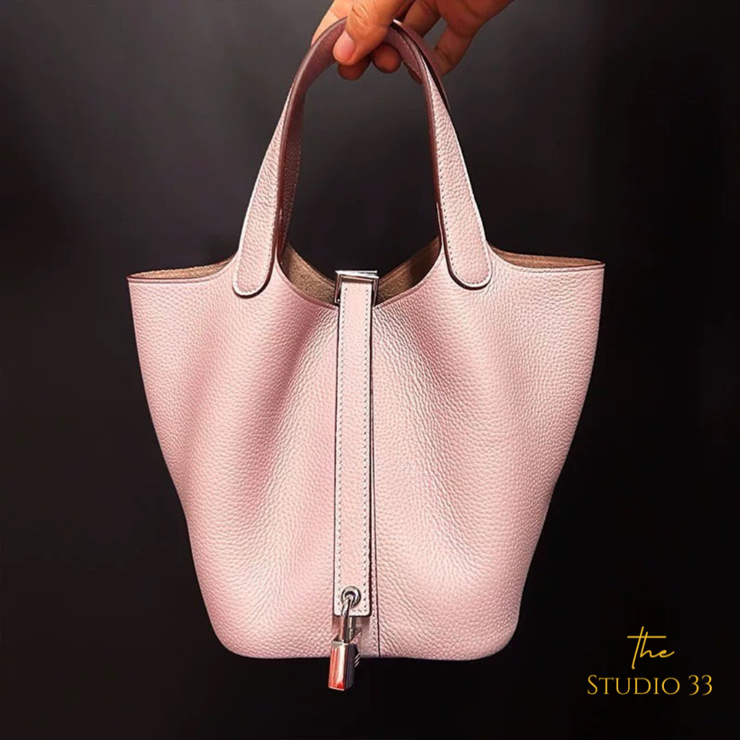 真皮手提水桶包