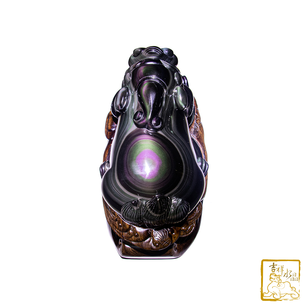 頂級彩虹黑曜石貔貅 4.45kg 納財聚福