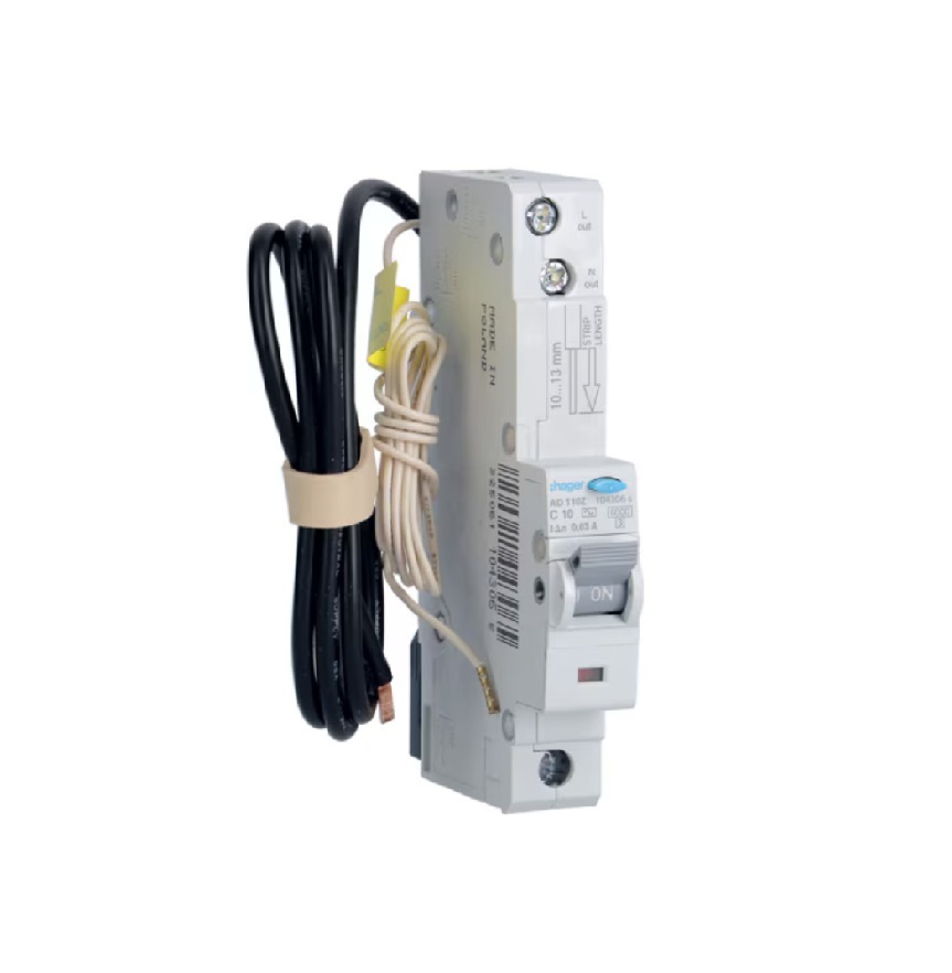 R511  "Hager" RCBO  30mA ac  Type C  - 1P