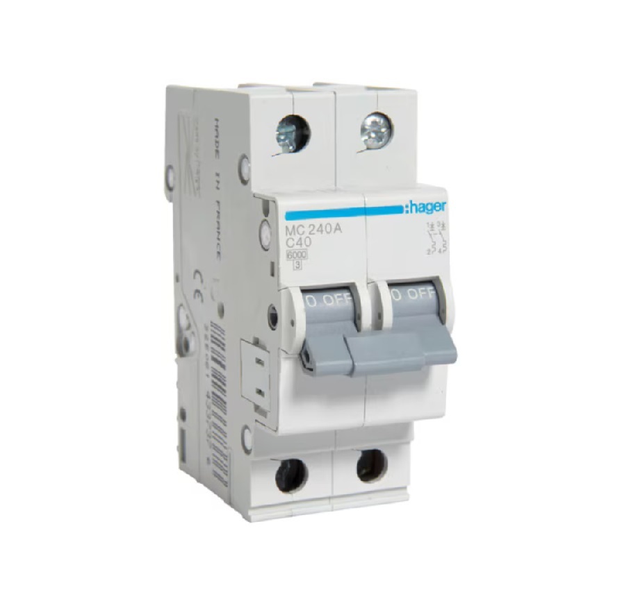 R502  "Hager" MCB's  Type C  6KA  -  2P