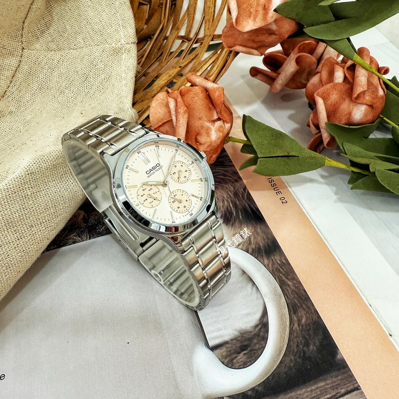 【CASIO 卡西歐】甜美系三針三眼女錶LTP-V300D-4A 33.2mm 現代鐘錶