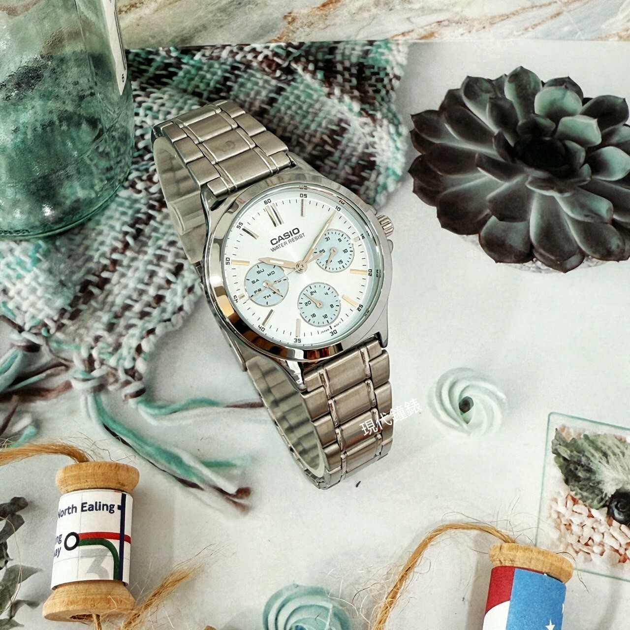 【CASIO 卡西歐】甜美系三針三眼女錶LTP-V300D-2A 33.2mm 現代鐘錶