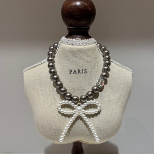 Salon de Peony 珍珠蝴蝶結項鍊