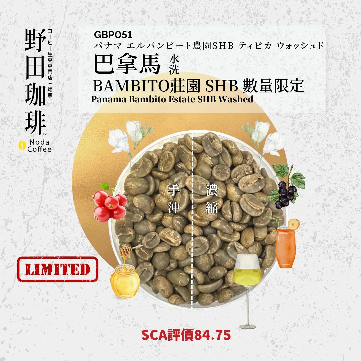 GBP051 巴拿馬 Bambito莊園 SHB 水洗 數量限定