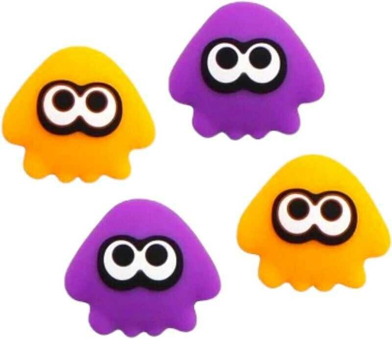 NS アキトモ 阿吉托摩 Joy-Con 類比搖桿保護套 斯普拉遁 烏賊 紫&橘