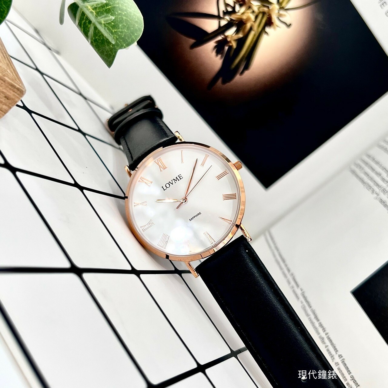 【LOVME】羅馬時刻學院風皮革腕錶 VL3012M-43-241 41mm  現代鐘錶