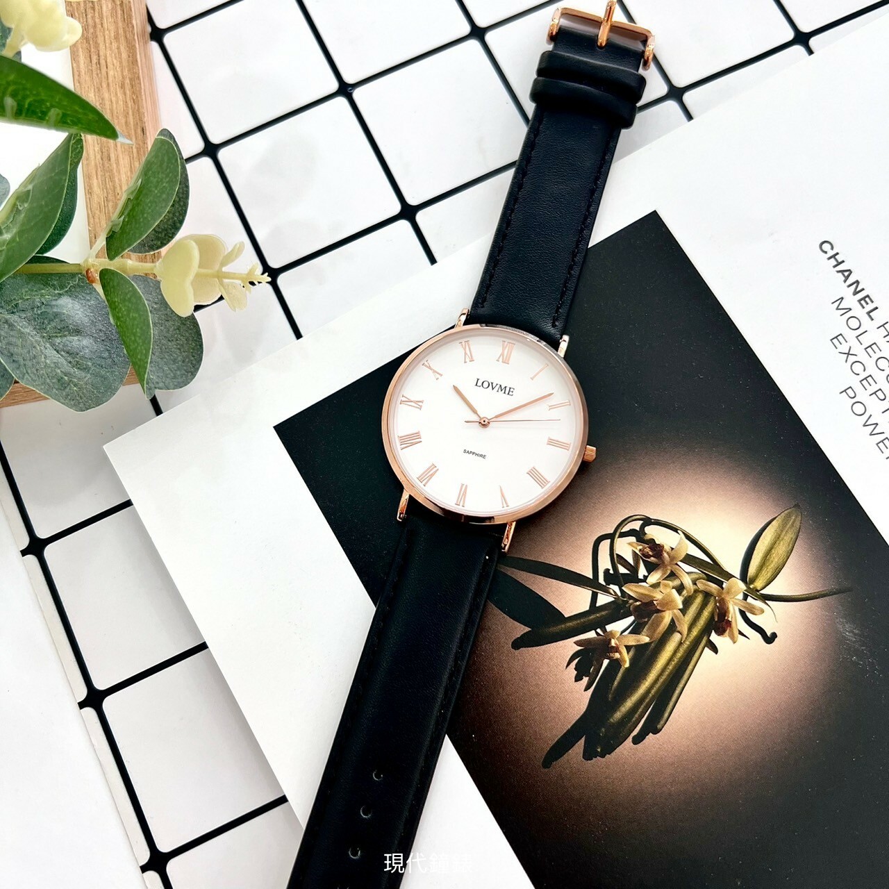 【LOVME】羅馬時刻學院風皮革腕錶 VL3012M-43-241 41mm  現代鐘錶