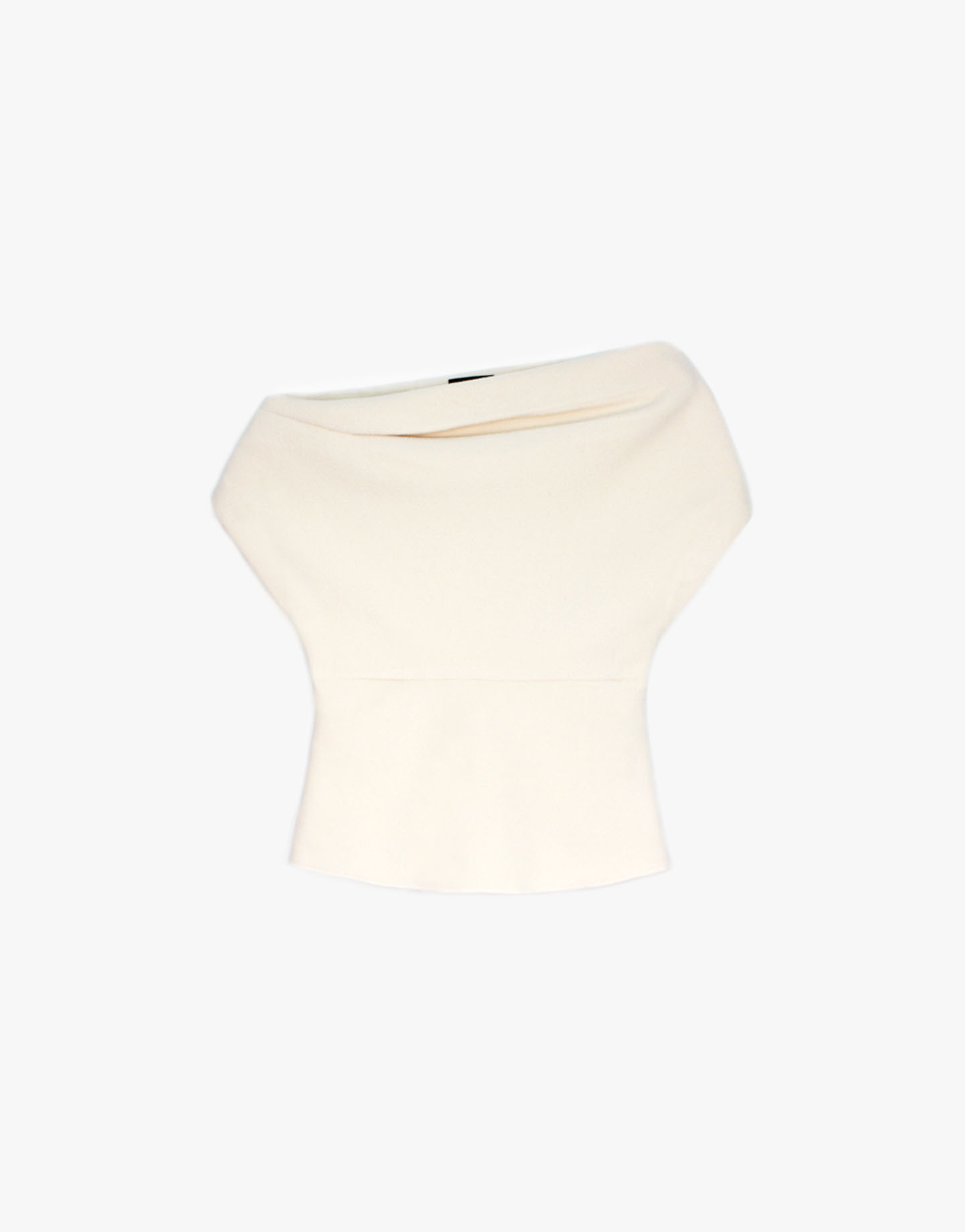 抓摺斜一字領上衣