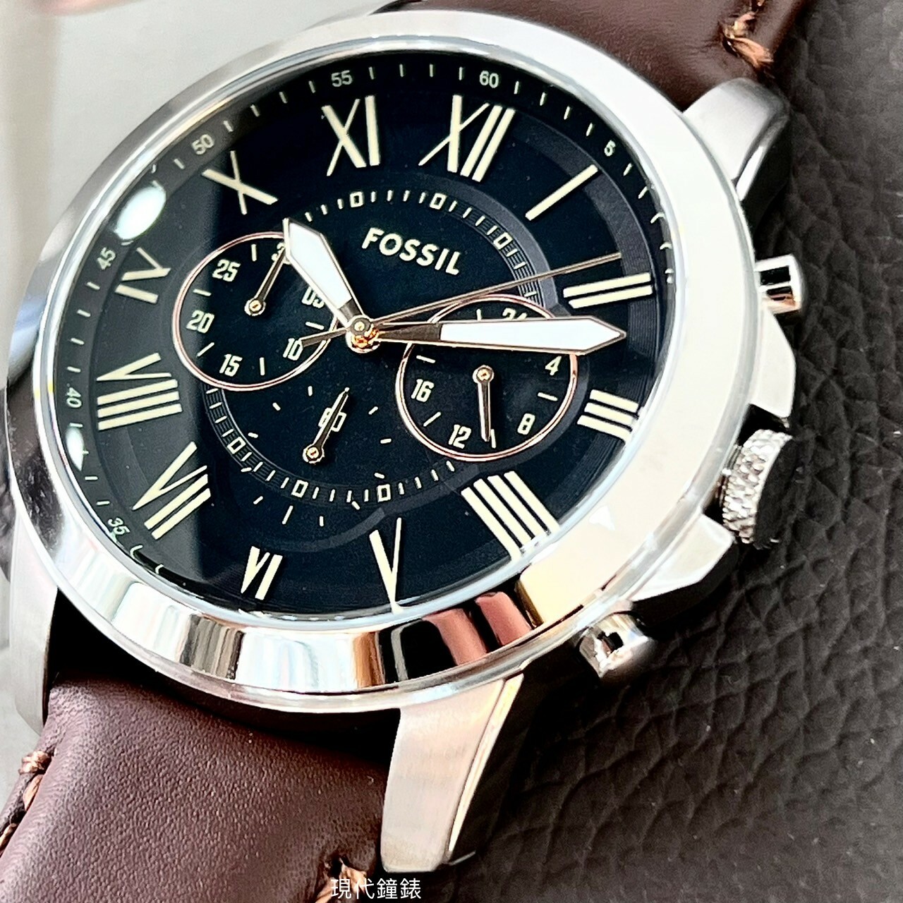 【FOSSIL】Grant 系列 羅馬時標計時腕錶FS4813 44mm現代鐘錶