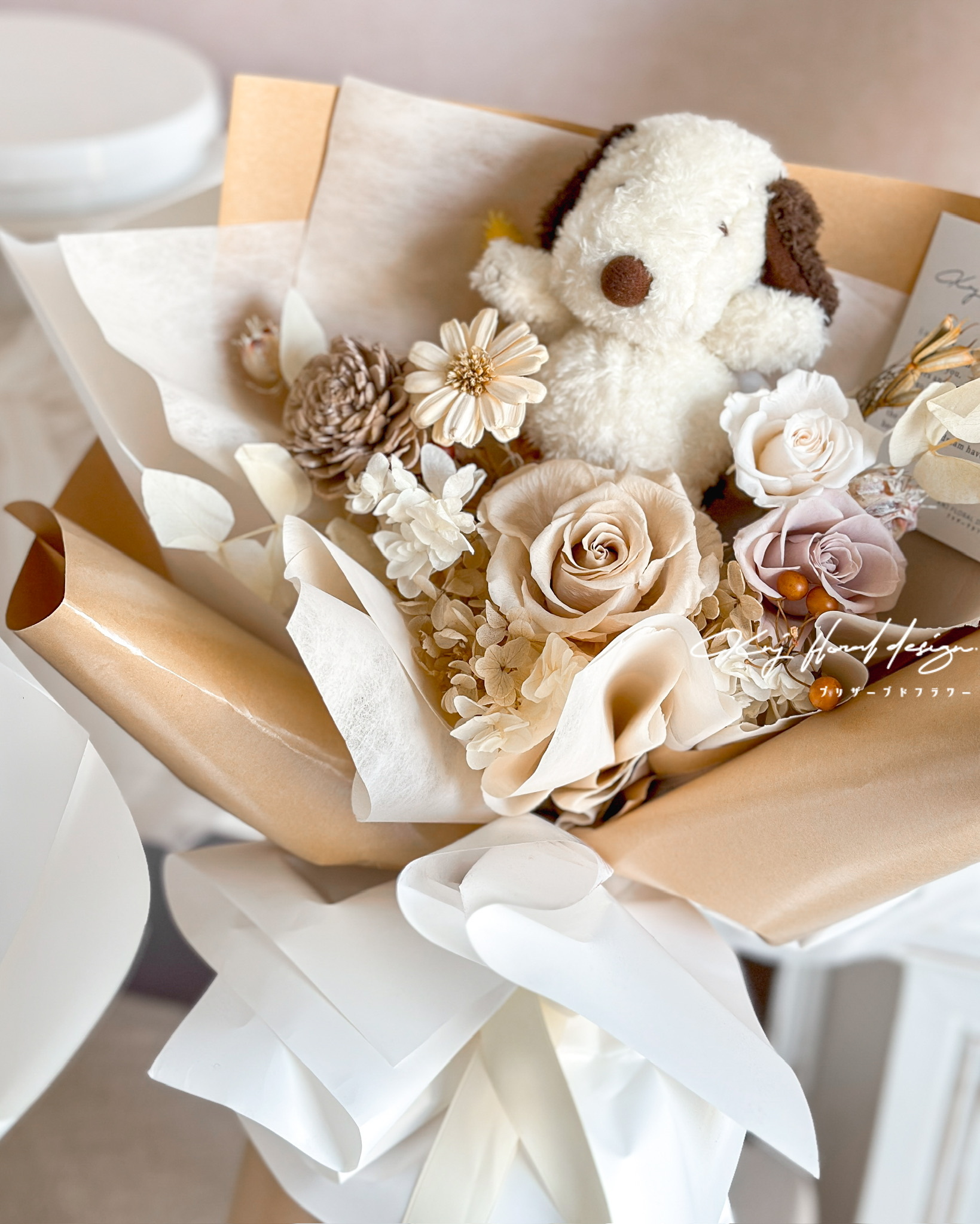 史努比花束・奶茶色