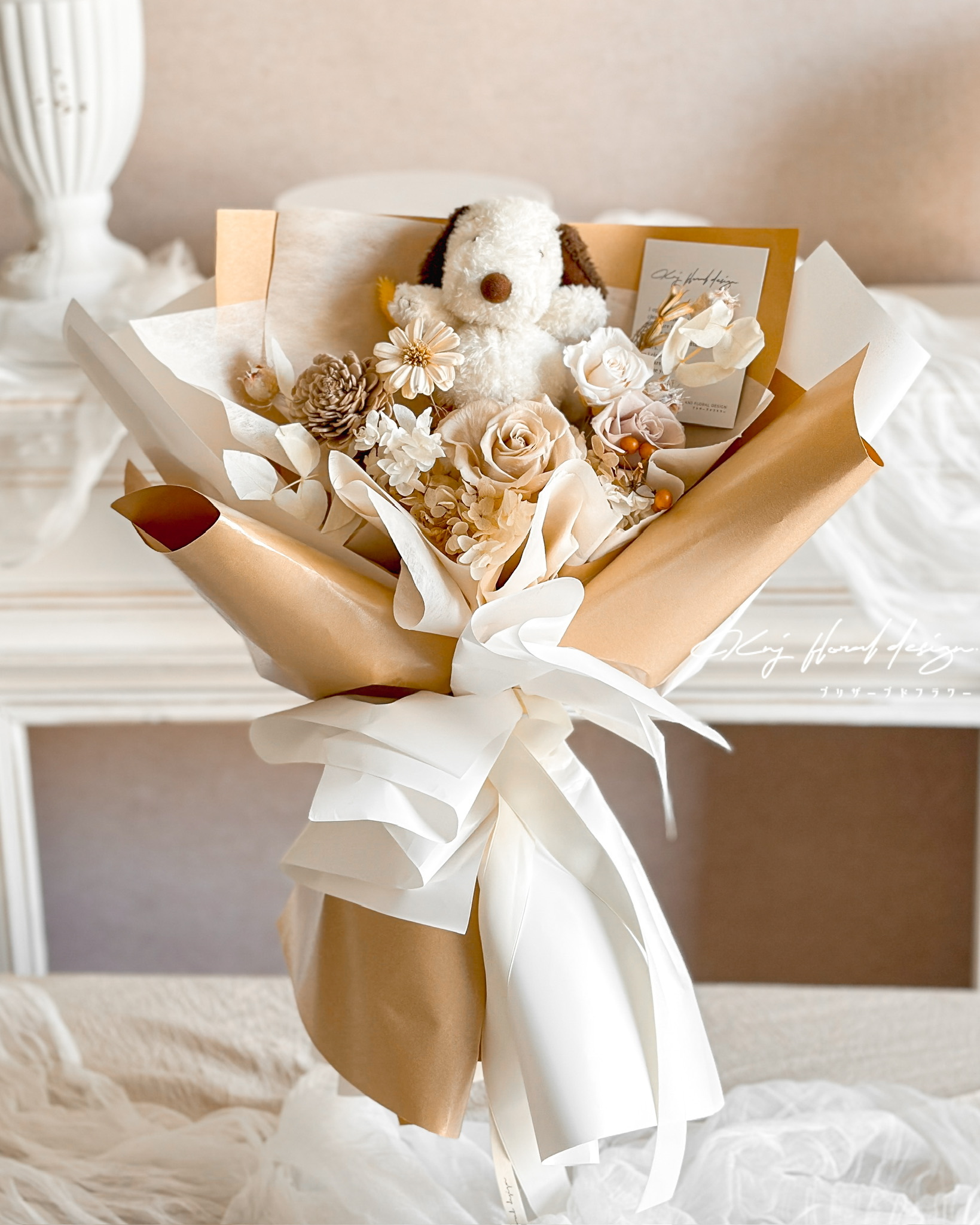 史努比花束・奶茶色