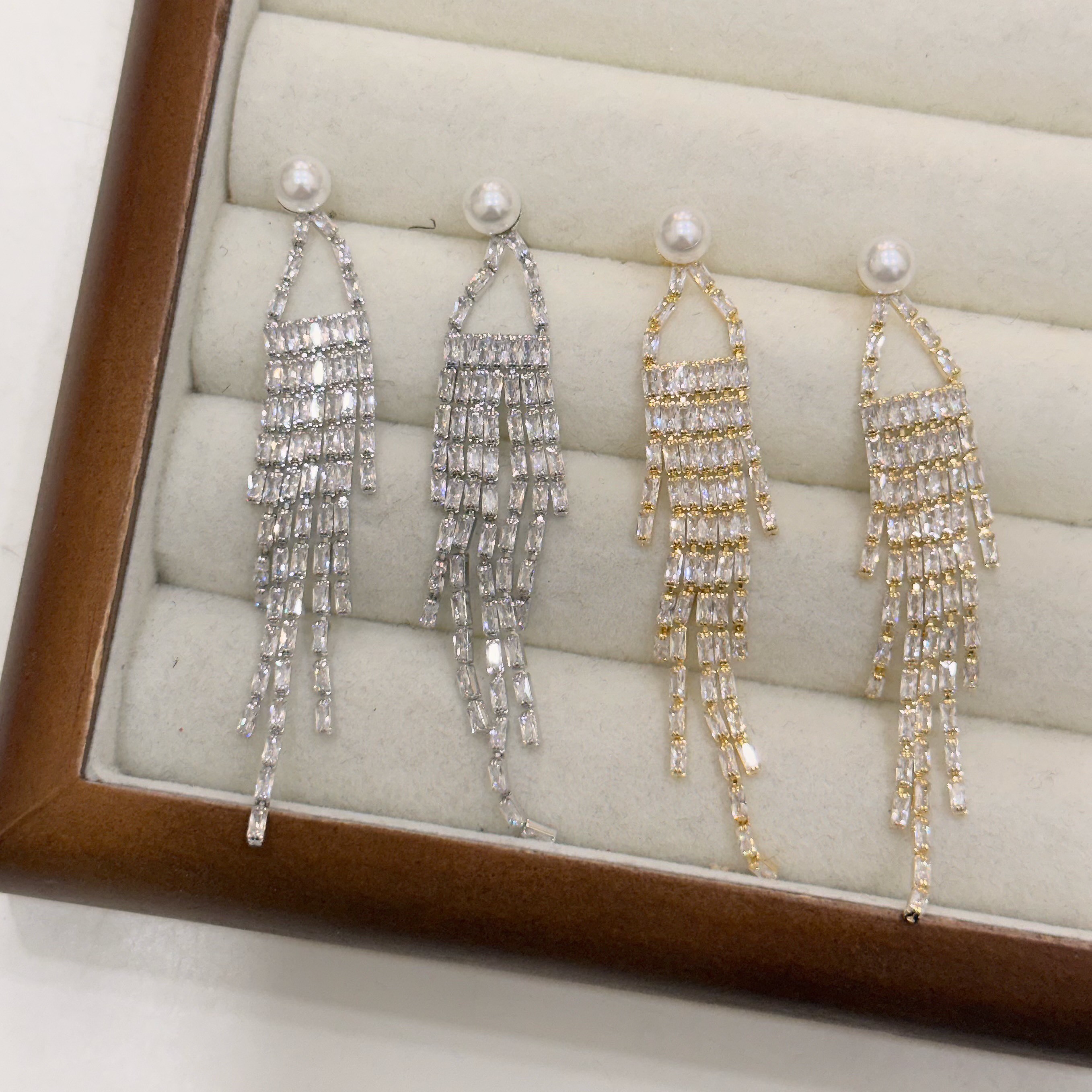 珍珠鋯石流蘇垂吊