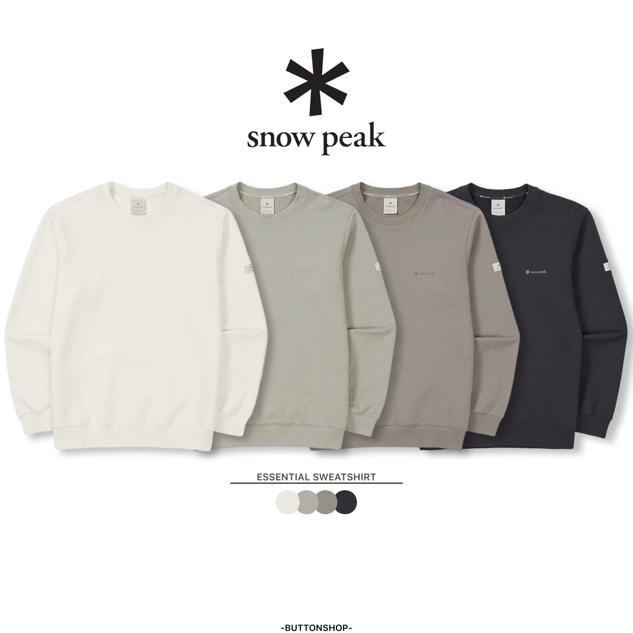 【現貨】snow peak Land Essential Sweatshirt 袖口布標大學tee 長袖 S25SMFHT50