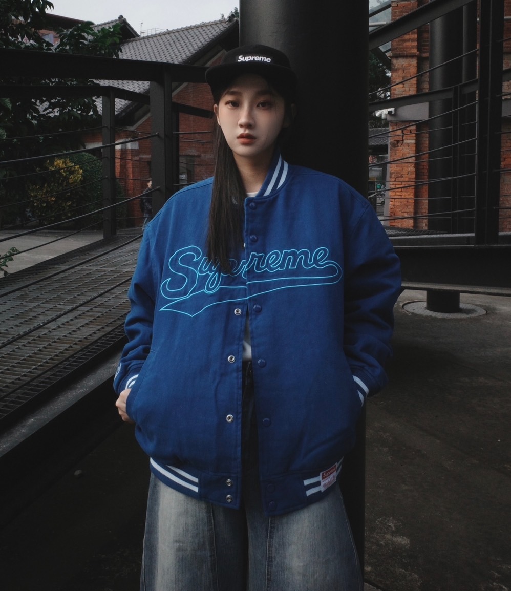 Supreme®/Mitchell & Ness® Doughboy Twill Varsity Jacket 藍色