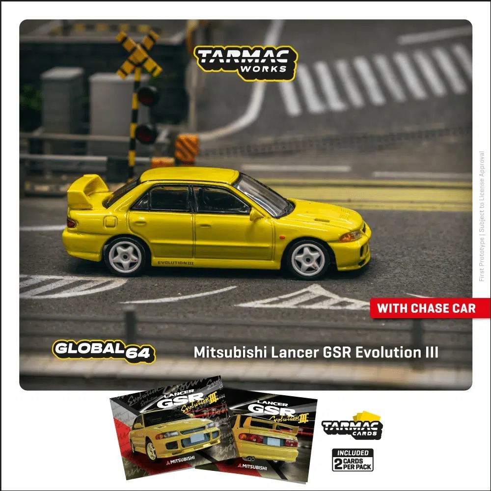 Tarmac Works 三菱 Mitsubishi Lancer GSR Evolution III Yellow