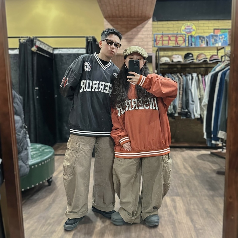 V領棒球運動寬版長袖TEE