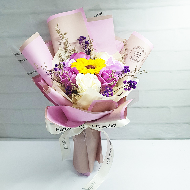 向日葵玫瑰香皂花束,Sunflower rose soap bouquet