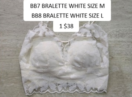 1 BB7 BRALETTE (WHITE) SIZE M
