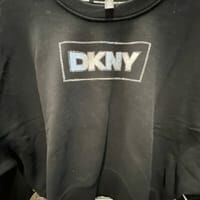 [S] DKNY RHINESTONE LOGO CREW NECK,BLACK/SILVER, DO4T1082-BSV (SD1201)