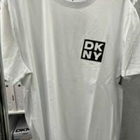 [S] DKNY LOGO PATCH PRINT SHORT SLEEVE T-SHIRT,WHITE, DK34GT1842-WHT (SD1204)