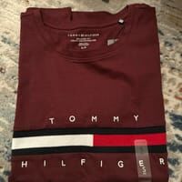 [S] TOMMY HILFIGER LADIES TEE EMBROIDERY LOGO,ROUGE MULTI, 76J4877-601 (STH905)