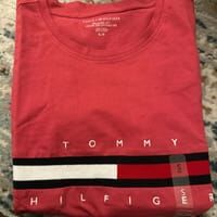 [S] TOMMY HILFIGER LADIES TEE EMBROIDERY LOGO,ROSE, 76J4877-640 (STH907)