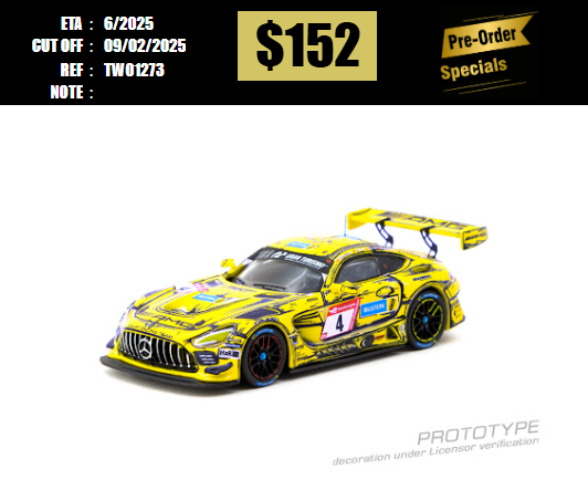 PO-$152 * TARMAC * 1:64 Mercedes-AMG GT3 Nürburgring 24h 2023 P. Ellis / R. Marciello / E. Mortara / L. Stolz [OD27/01]
