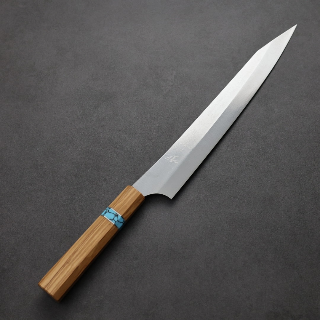 黑崎優 月光 筋引 240mm VG XEOS鋼 橄欖木藍松石環