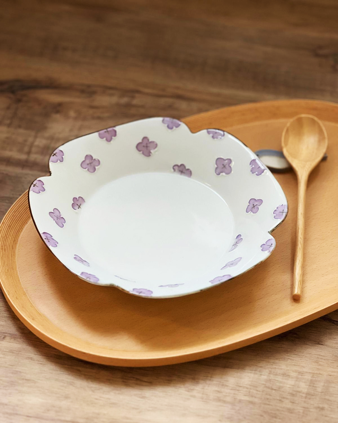 Arita Ware Purple Flower Square Plate｜Imari ware