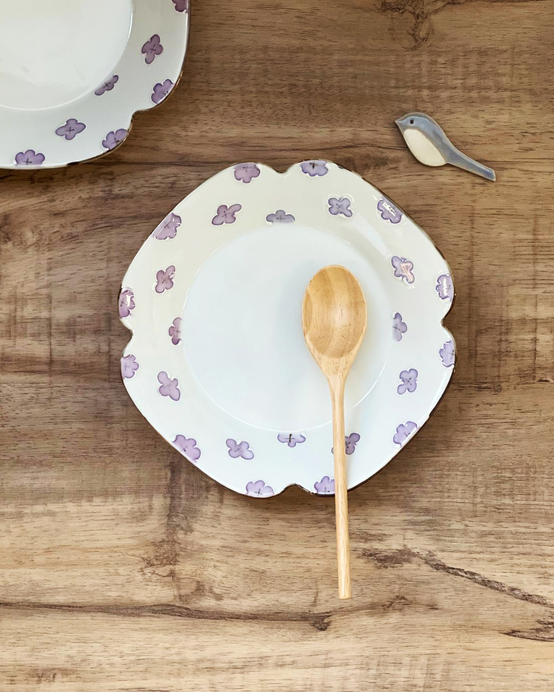 Arita Ware Purple Flower Square Plate｜Imari ware