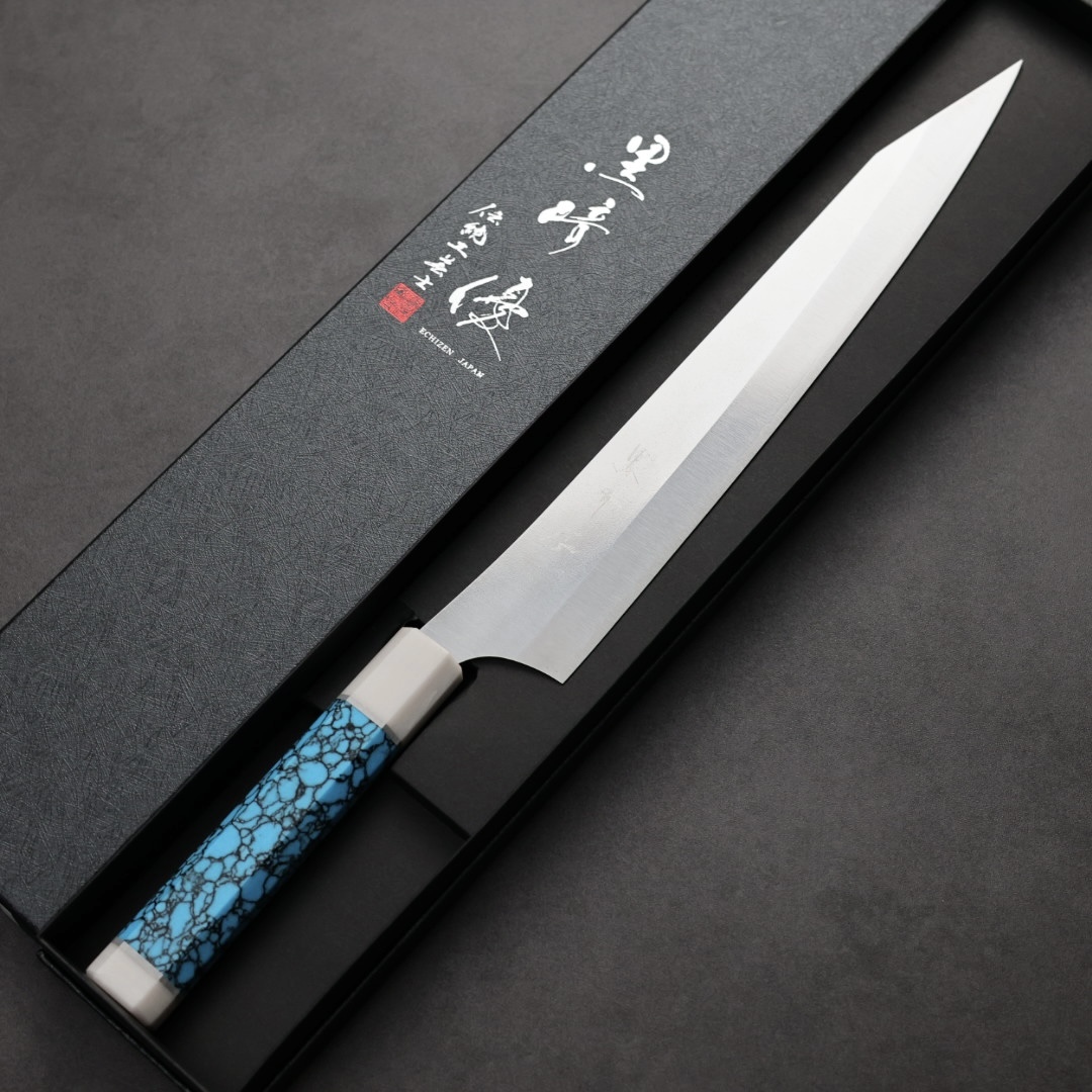 黑崎優 月光 筋引 270mm VG XEOS鋼 白口輪藍松石