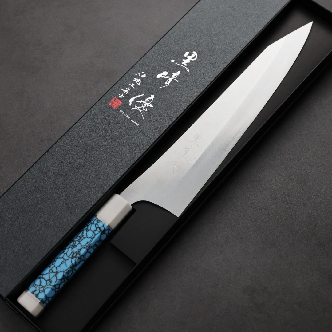 黑崎優 月光 牛刀 270mm VG XEOS鋼 白口輪藍松石