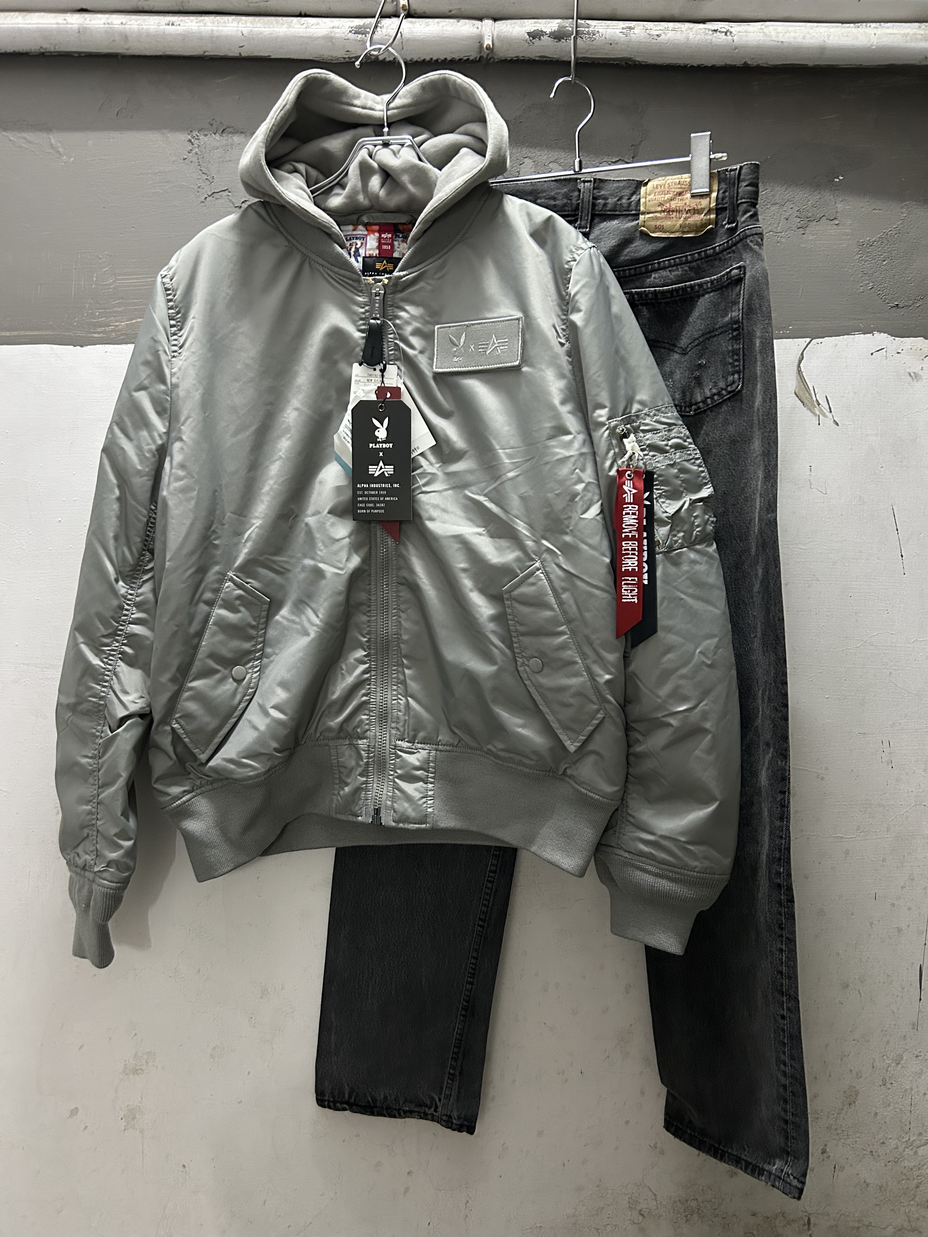 ALPHA×PLAYBOY  MA-1 Silver Deadstock