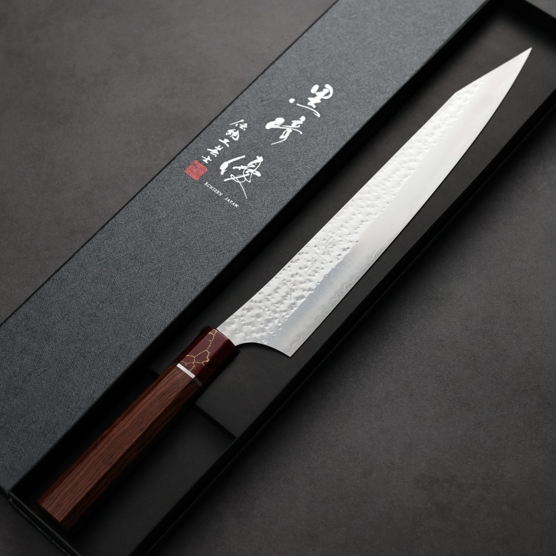 黑崎優 閃光 筋引 270mm SG2粉末HSS鋼 玫瑰木紅松石