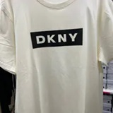 [S] DKNY LOGO FRONT PRINT SHORT SLEEVE T-SHIRT,TOFU, DK34GT1841-TOFU [FINAL SALE] (SD1207)