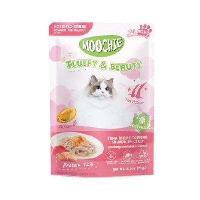 泰國MOOCHIE 貓Postbiotics 蓬鬆美毛護眼  吞拿魚+三文魚  70g【原盒12包】