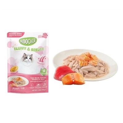 泰國MOOCHIE 貓Postbiotics 蓬鬆美毛護眼  吞拿魚+三文魚  70g【原盒12包】