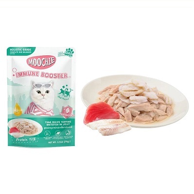 泰國MOOCHIE 貓Postbiotics 增強免疫 吞拿魚+白身魚 70g【原盒12包】