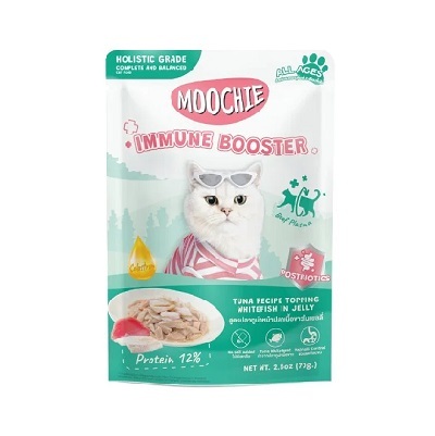 泰國MOOCHIE 貓Postbiotics 增強免疫 吞拿魚+白身魚 70g【原盒12包】