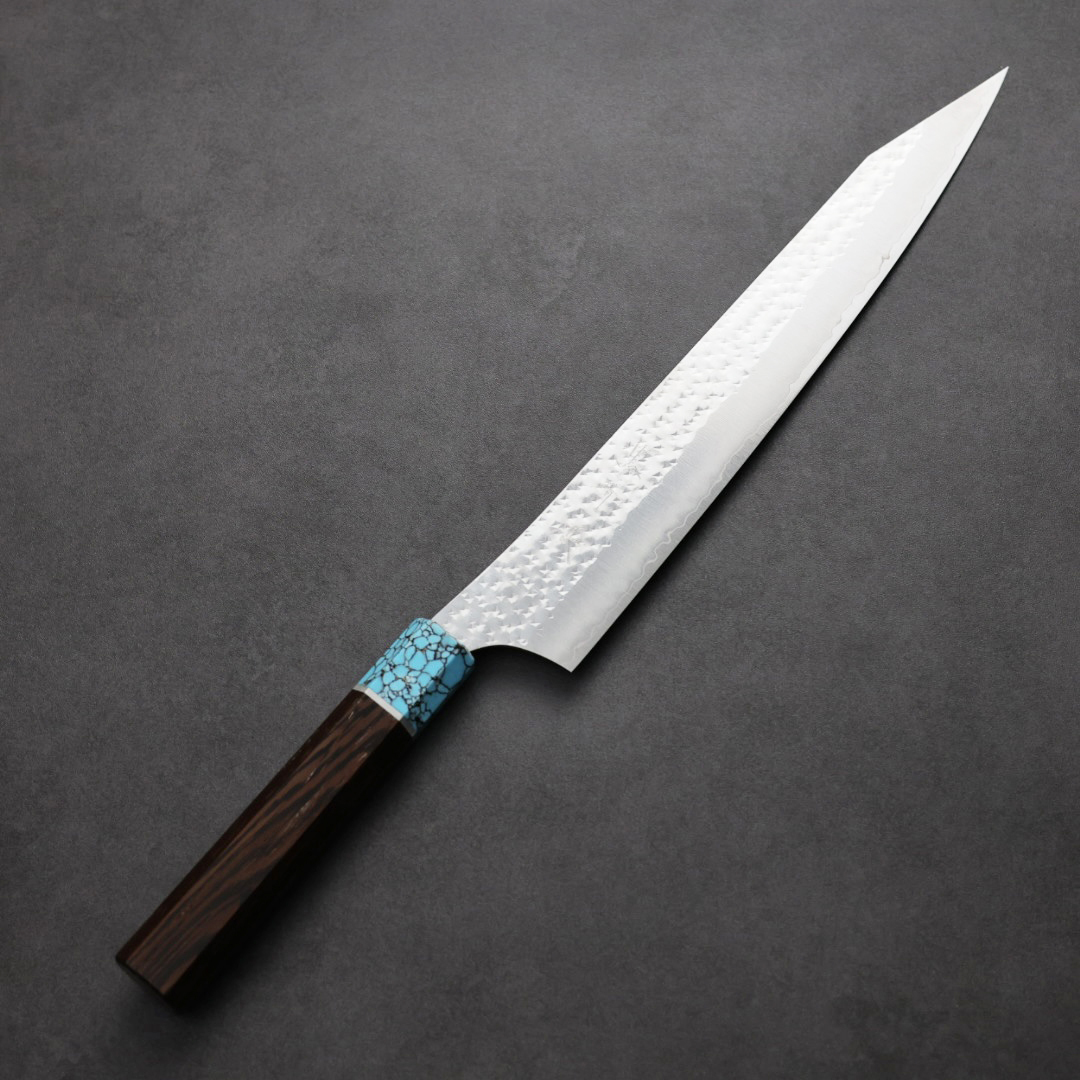 黑崎優 閃光 筋引 270mm SG2粉末HSS鋼 鐵刀木藍松石