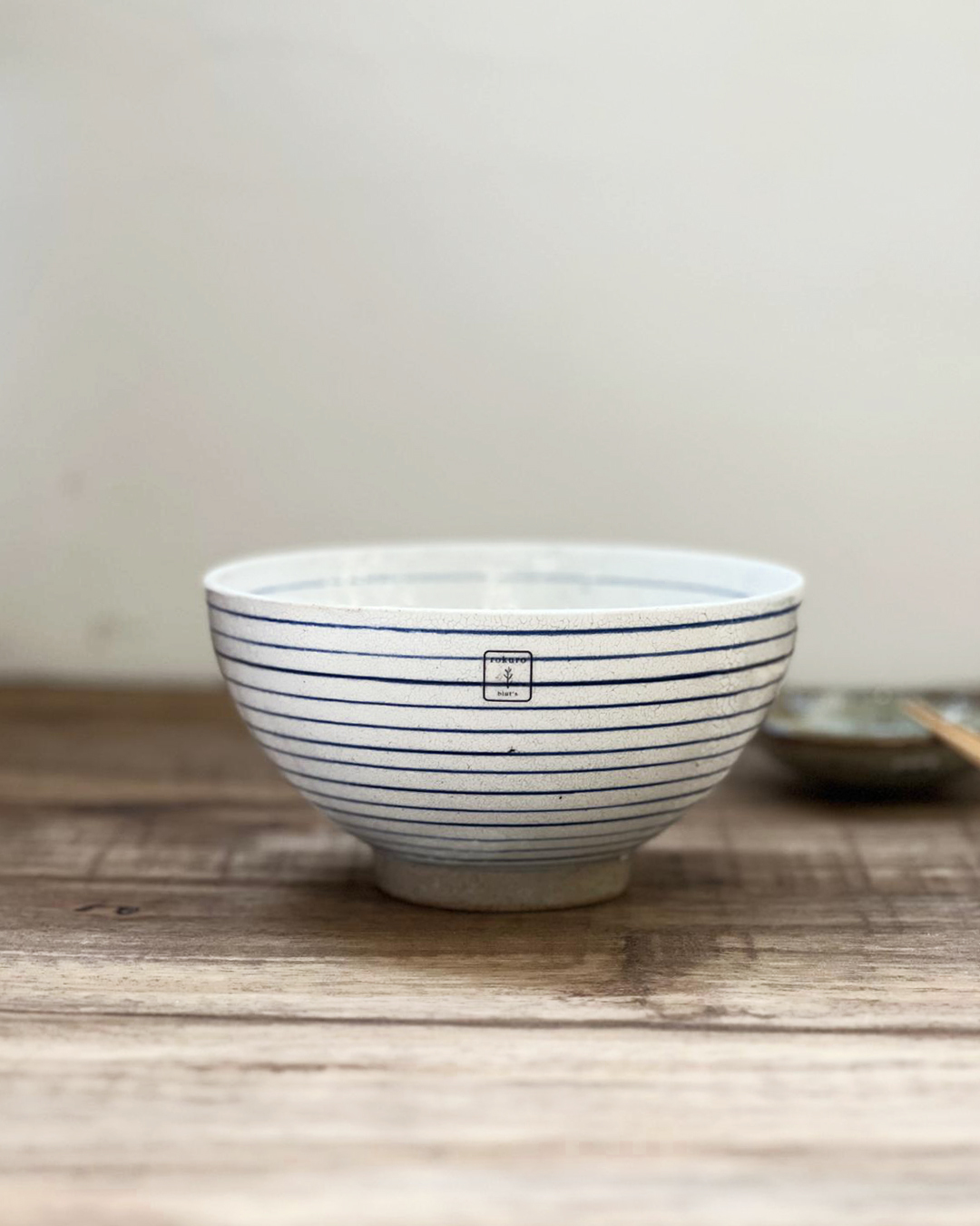 六魯 梅花皮大丼碗 吳須藍線條｜Blut's