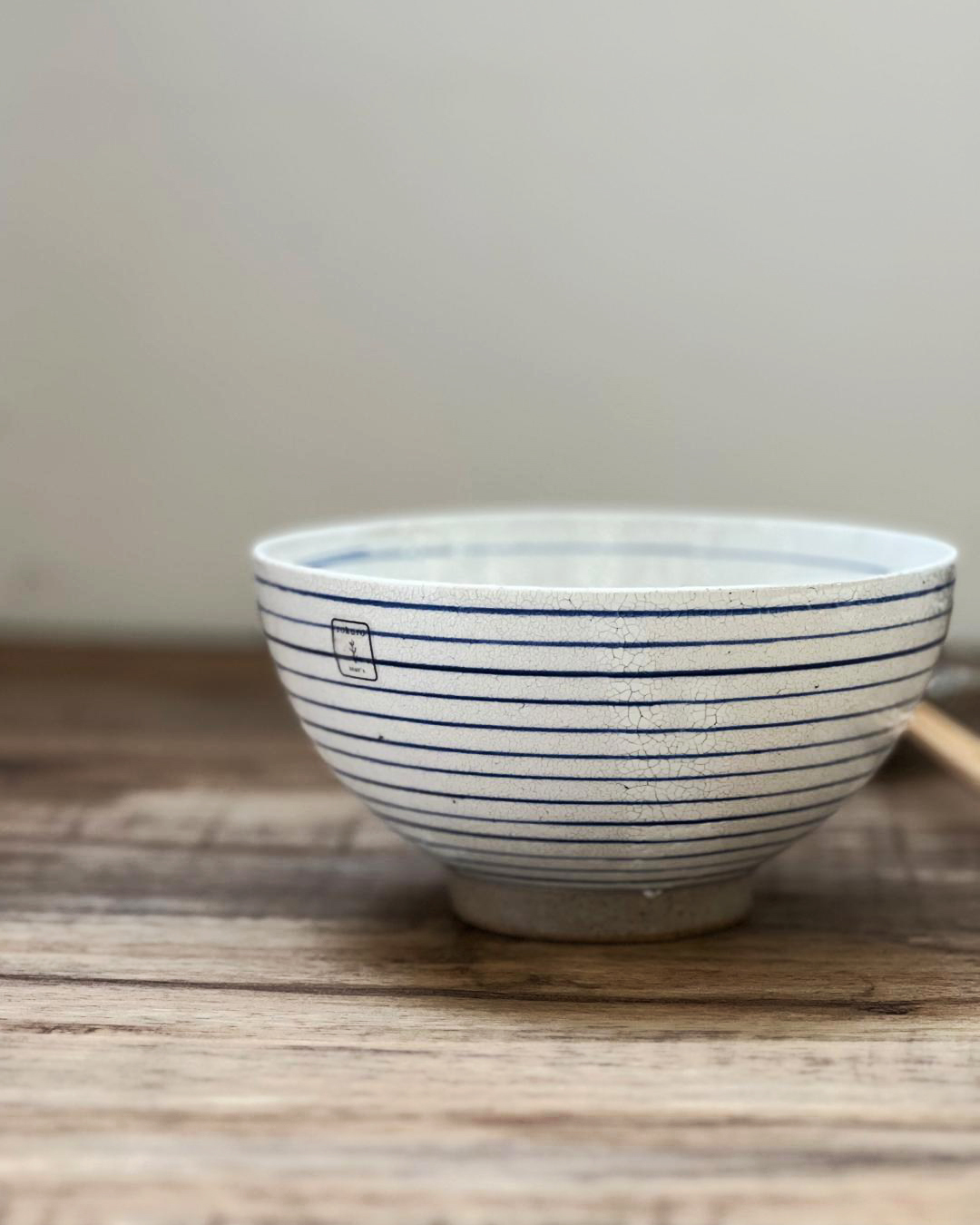 六魯 梅花皮大丼碗 吳須藍線條｜Blut's